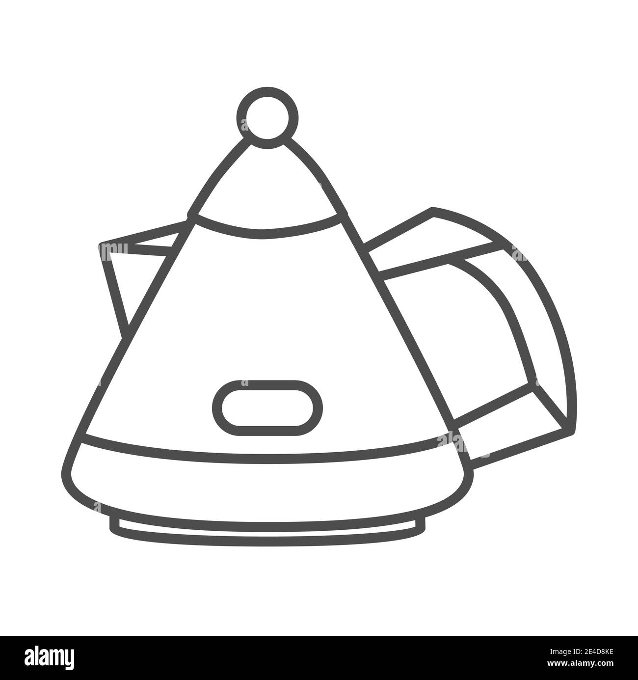 Modern teapot thin line icon, kitchenware concept, Tea kettle sign on white background, kettle for boiling water and cooking tea icon in outline style Stock Vector