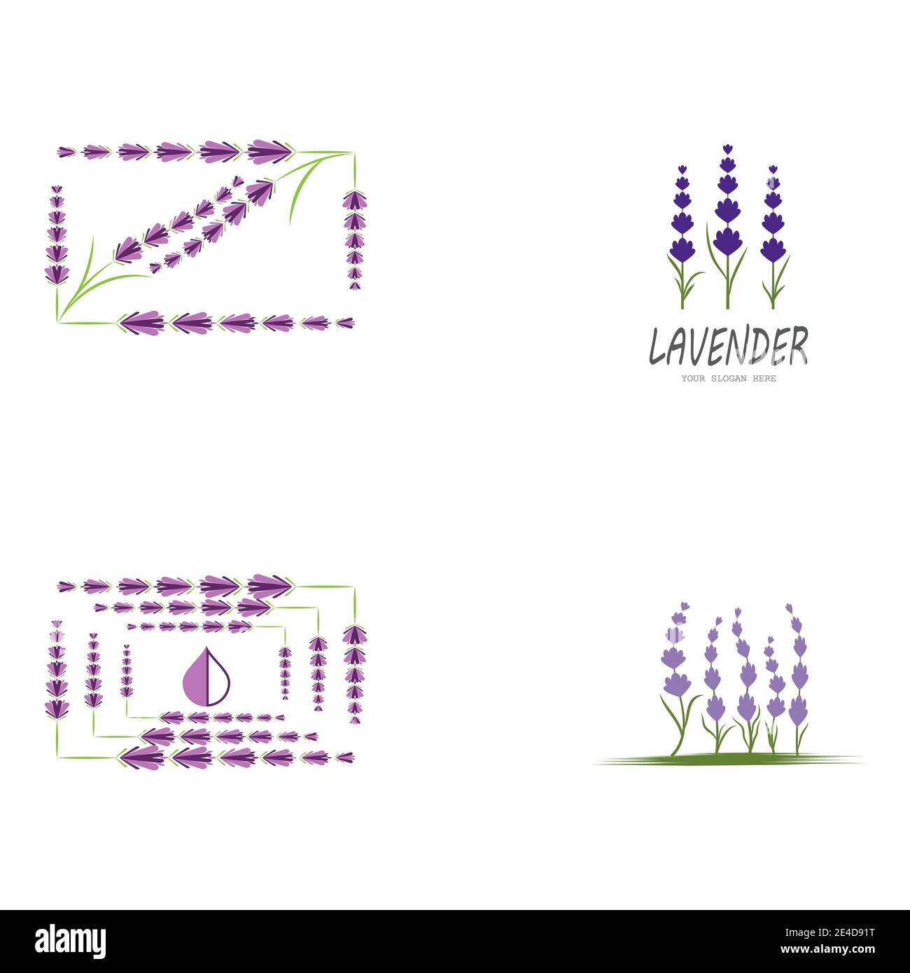 Set Lavender Logo Template vector symbol nature Stock Vector