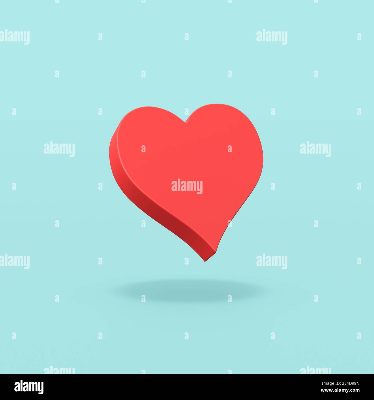 Red Heart Symbol Shape on Blue Background Stock Photo - Alamy