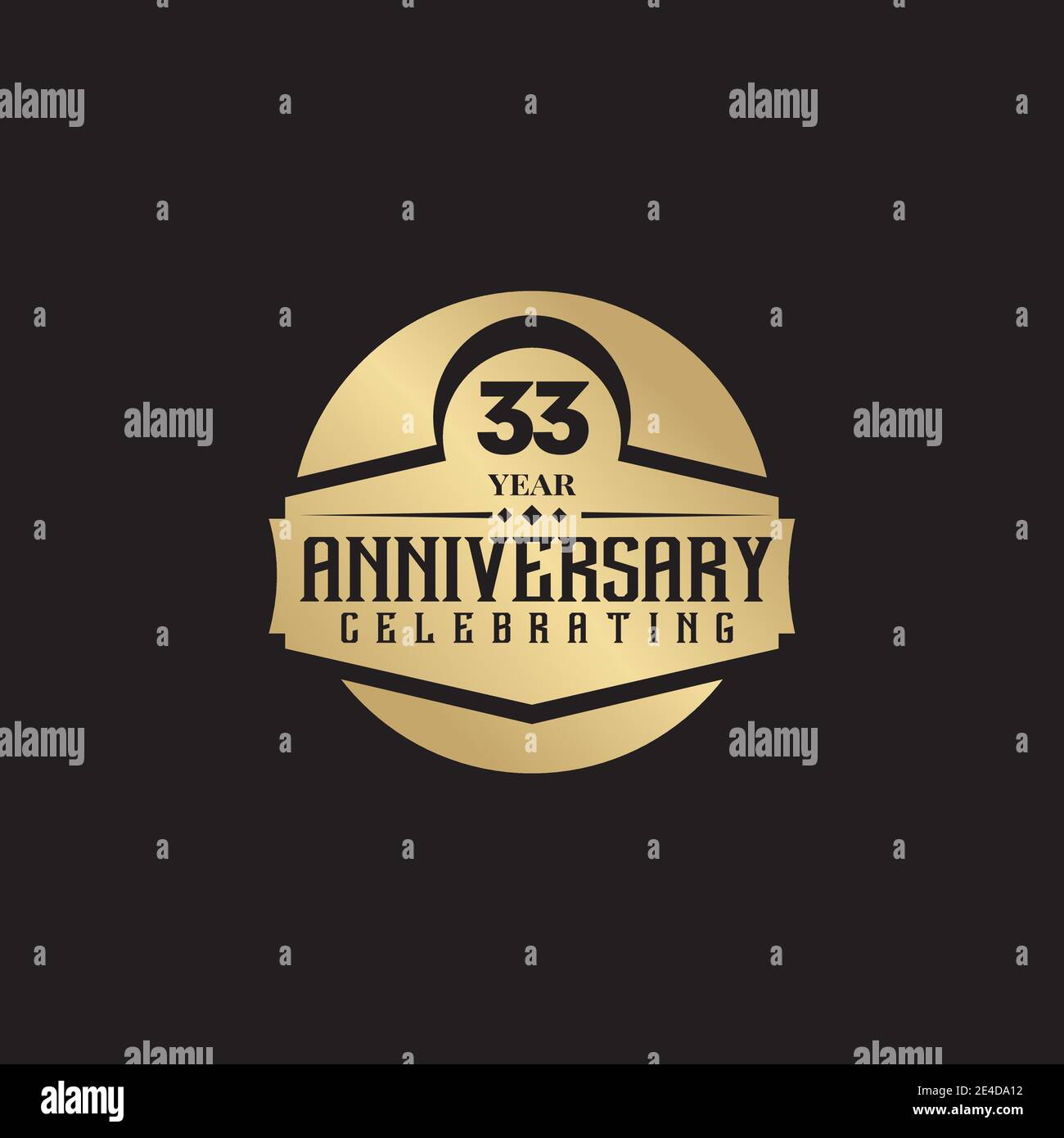 33th year anniversary logo design vector template Stock Vector