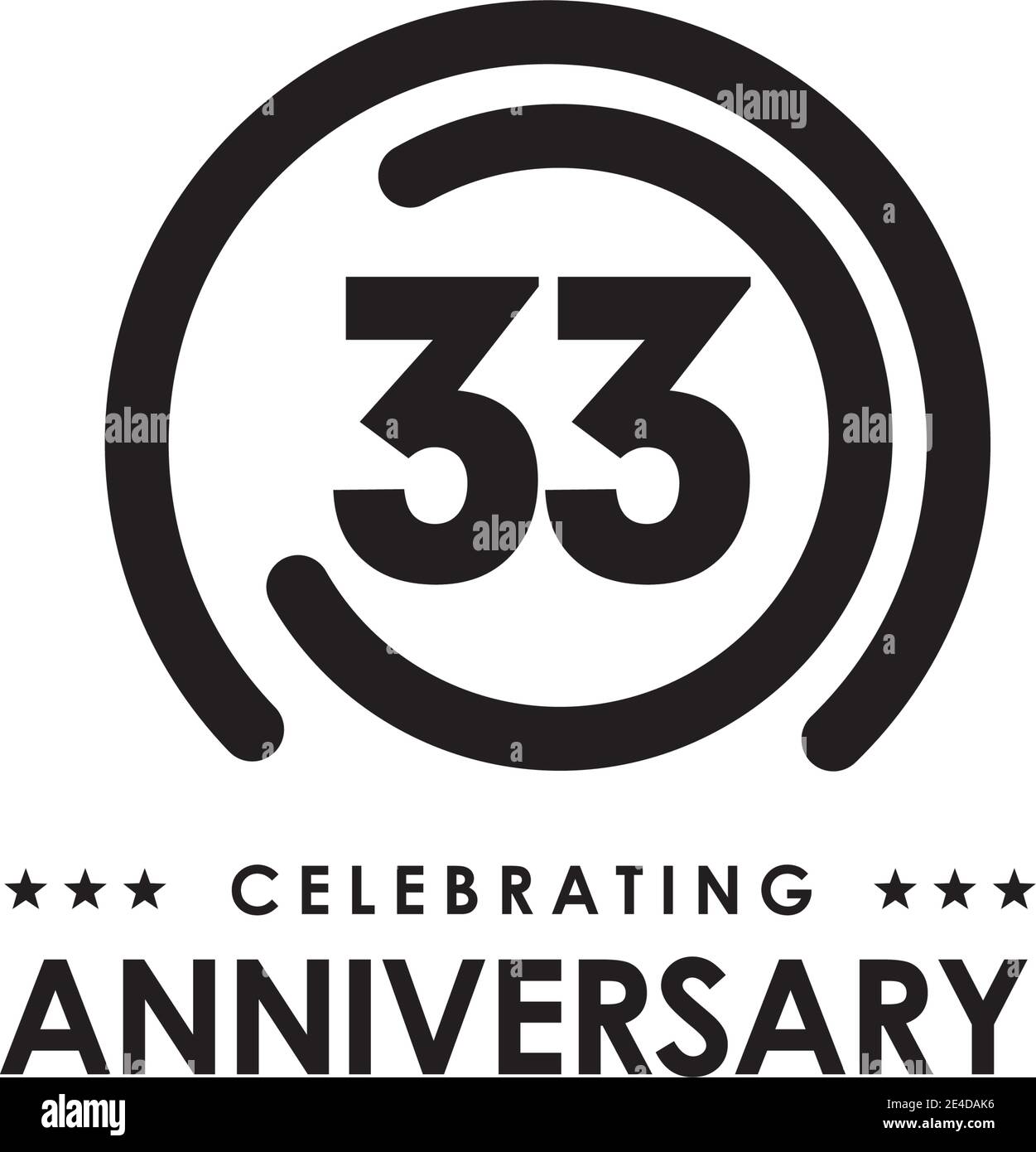 33th year anniversary logo design vector template Stock Vector