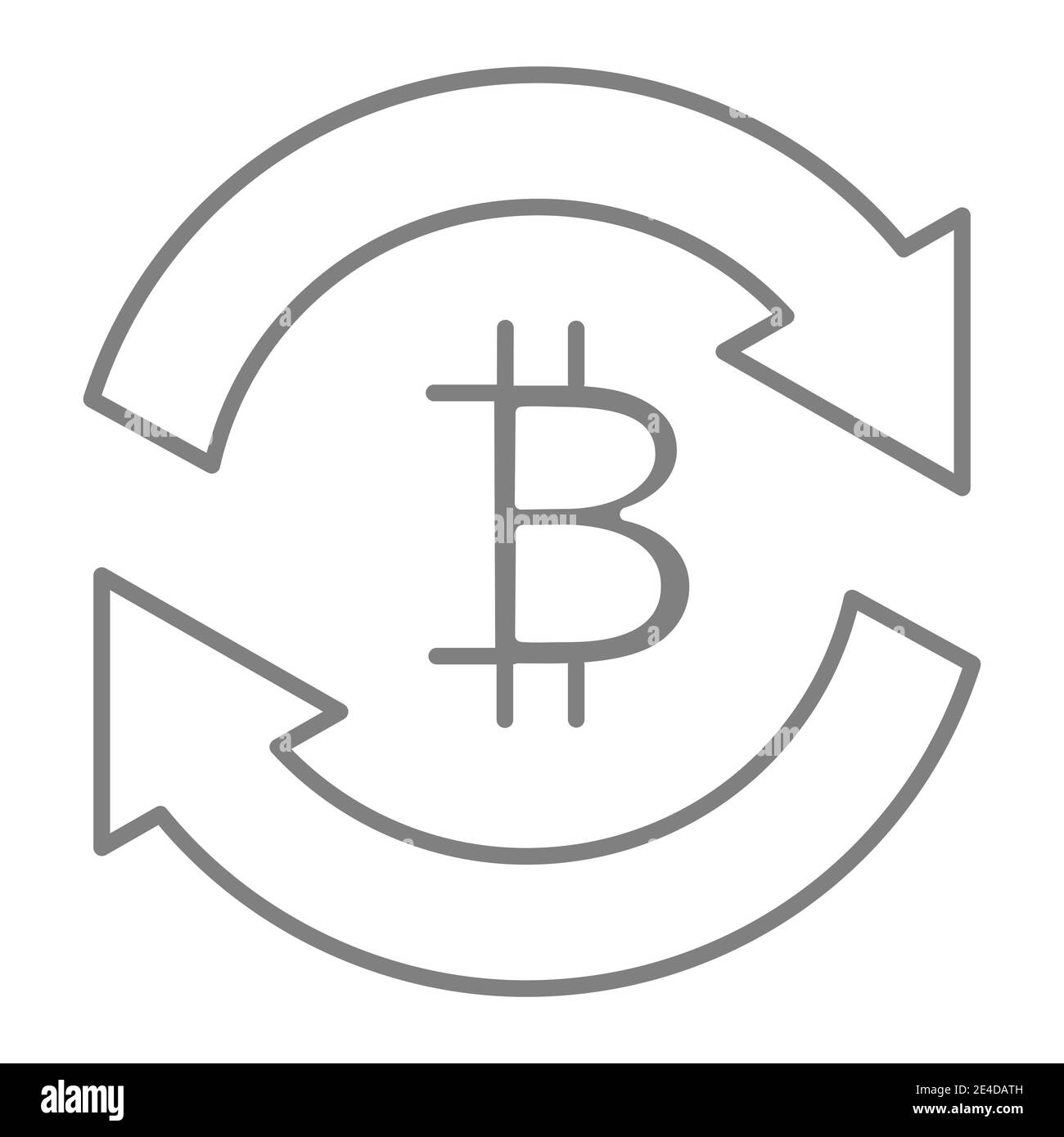 Bitcoin exchange thin line icon. Cryptocurrency circulation vector  illustration isolated on white. Bitcoin with rotation arrows outline style  design Stock Vector Image & Art - Alamy