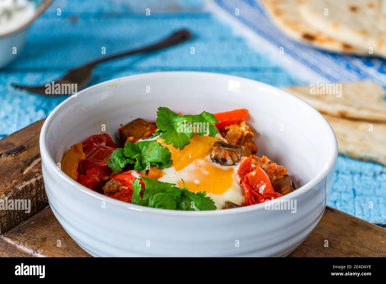 Shakshuka classic North African and Middle Eastern dish of poached