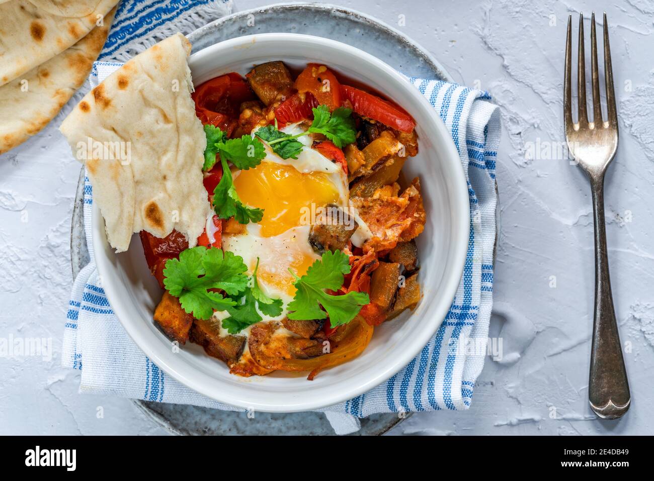 Shakshuka classic North African and Middle Eastern dish of poached