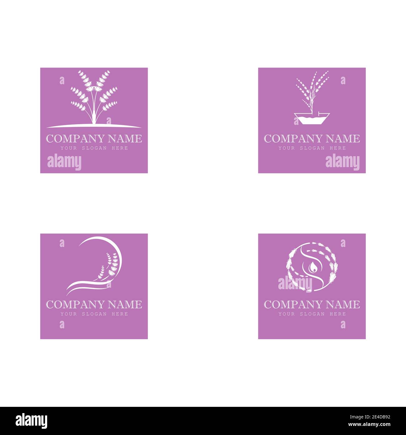 Set Lavender Logo Template vector symbol nature Stock Vector
