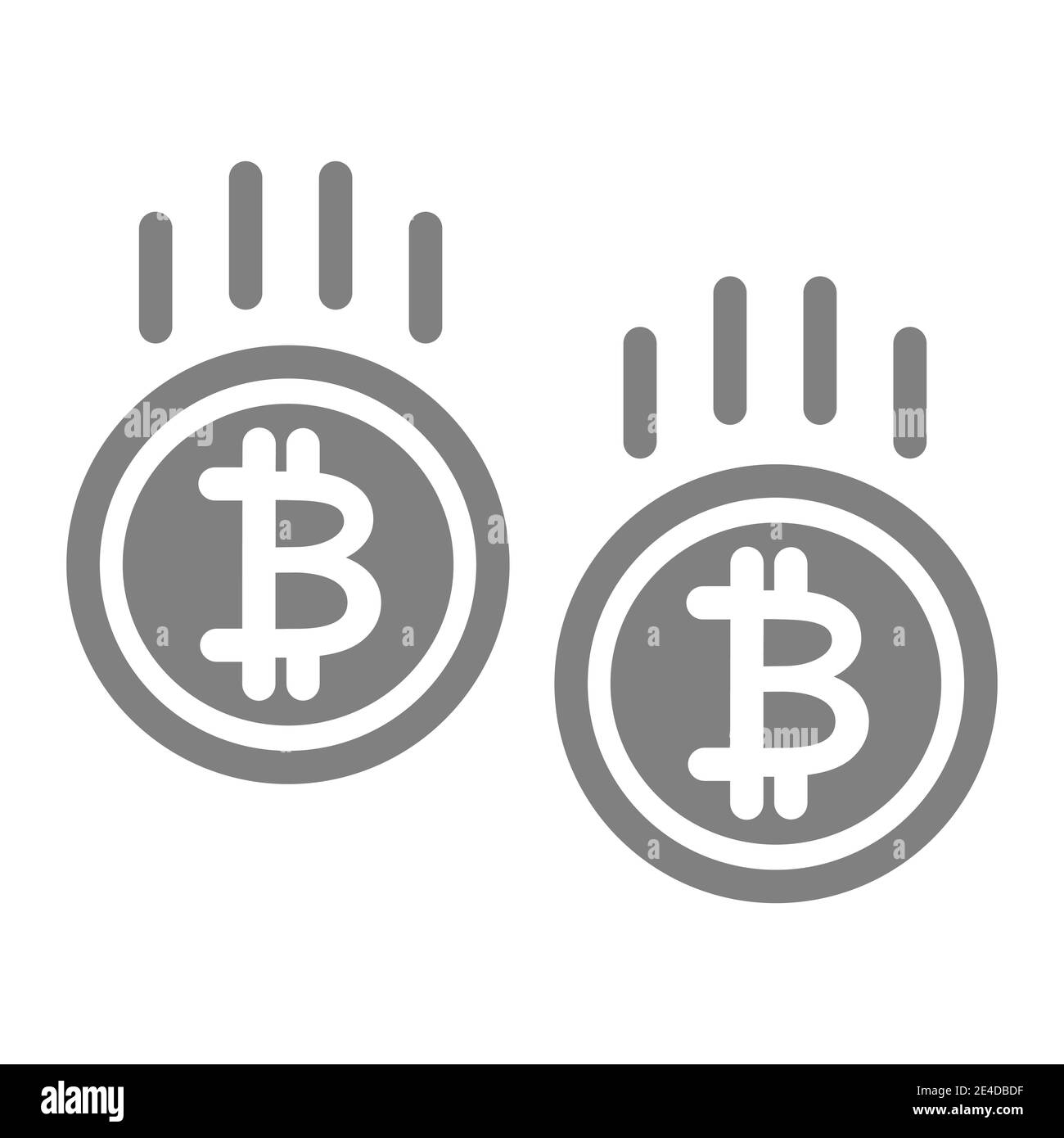 Bitcoin price reduction solid icon. Cryptocurrency crash vector  illustration isolated on white. Bitcoin price loss glyph style design,  designed for Stock Vector Image & Art - Alamy