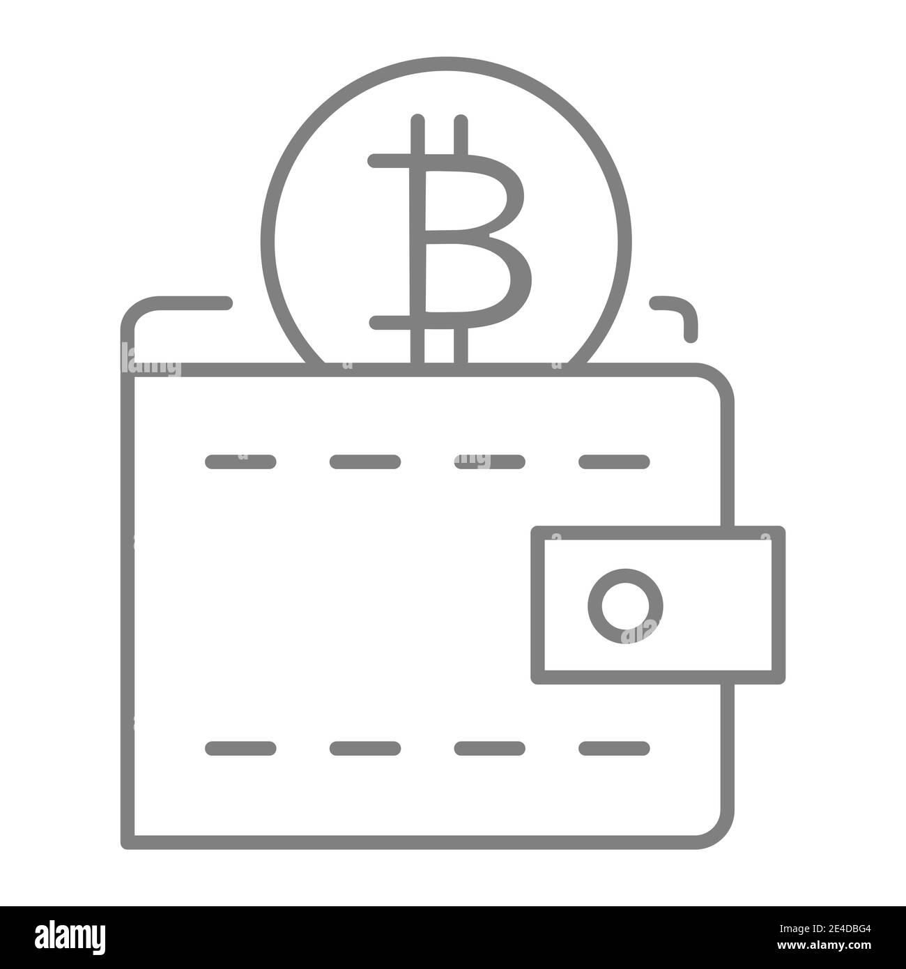 Bitcoin wallet thin line icon. Wallet with coin vector illustration  isolated on white. Purse outline style design, designed for web and app.  Eps 10 Stock Vector Image & Art - Alamy