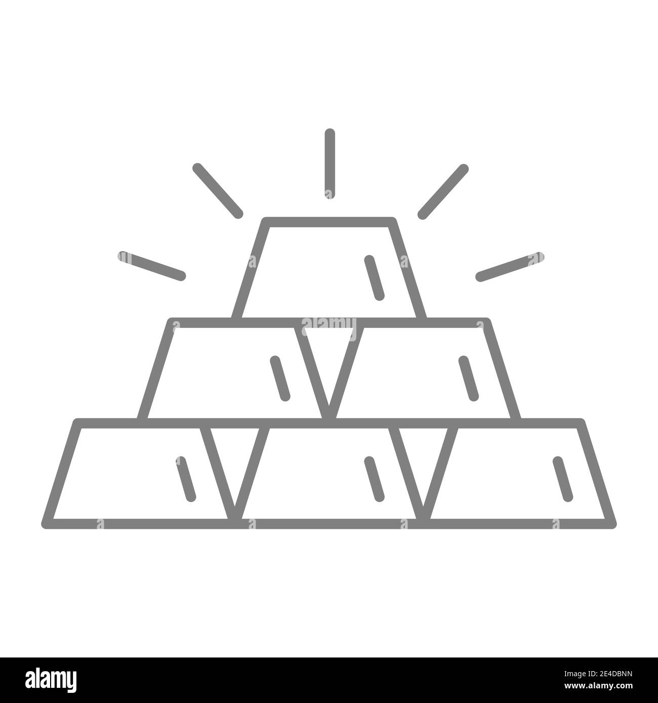 Bars of gold thin line icon. Gold ingots vector illustration isolated
