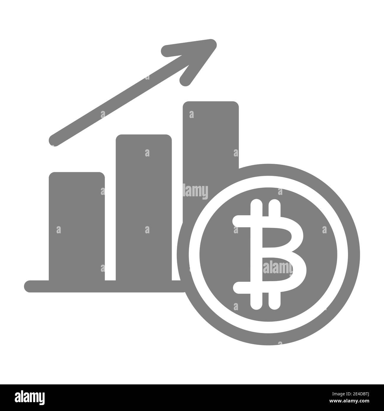 Bitcoin increase solid icon. Cryptocurrency growth vector illustration  isolated on white. Growth graph glyph style design, designed for web and  app Stock Vector Image & Art - Alamy