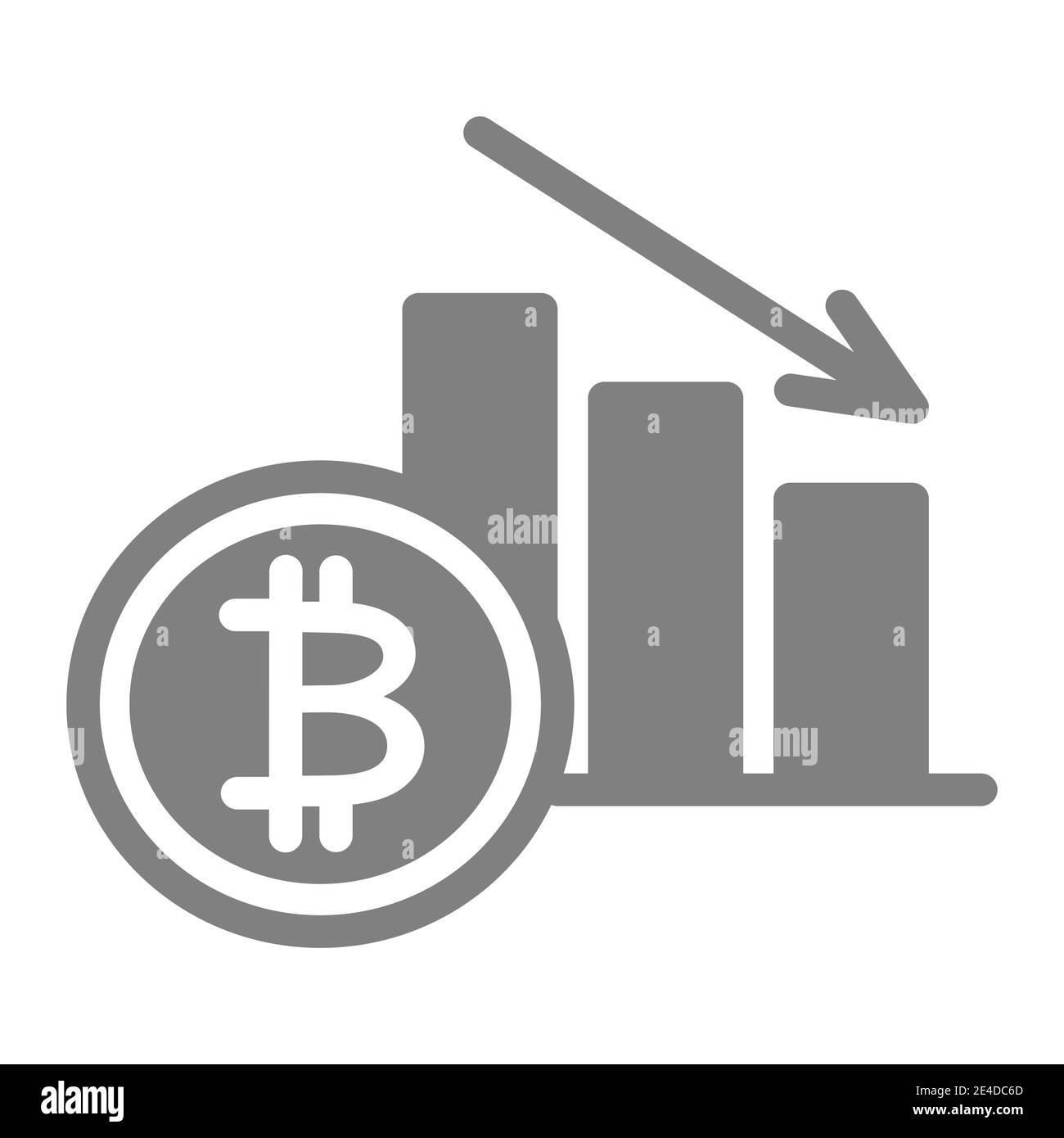 Bitcoin rate decrease solid icon. Cryptocurrency graphic down vector  illustration isolated on white. Fall graph glyph style design, designed for  web Stock Vector Image & Art - Alamy