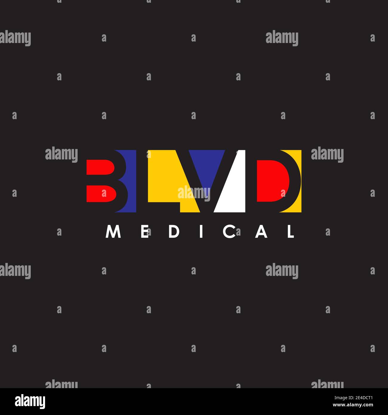 Beloved medical logo design with using abbreviation of BLVD template Stock Vector