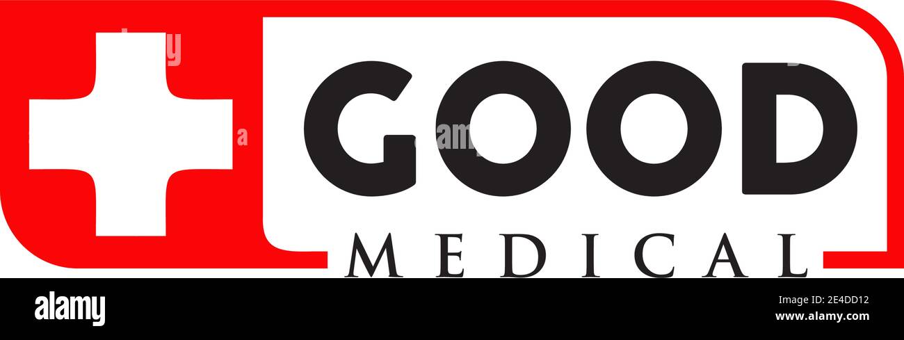 Medical logo design with simple cross icon vector template Stock Vector