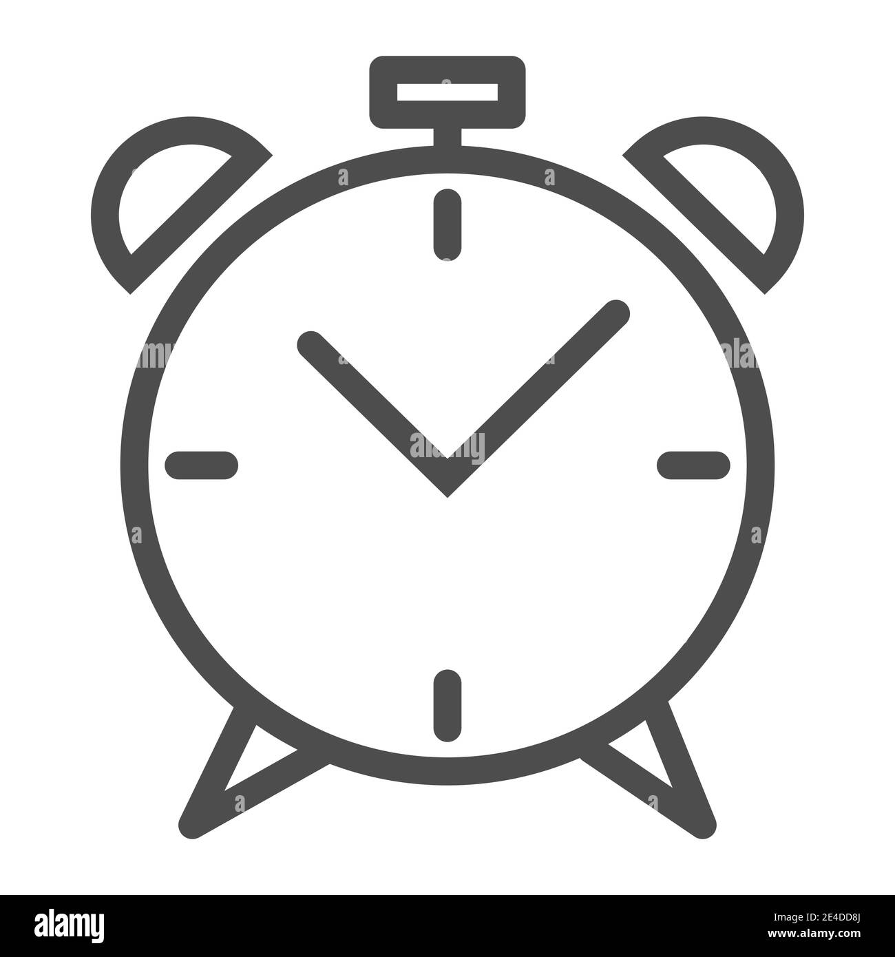 Alarm Clock Line Icon Wake Up Time Vector Illustration Isolated On White Watch Outline Style