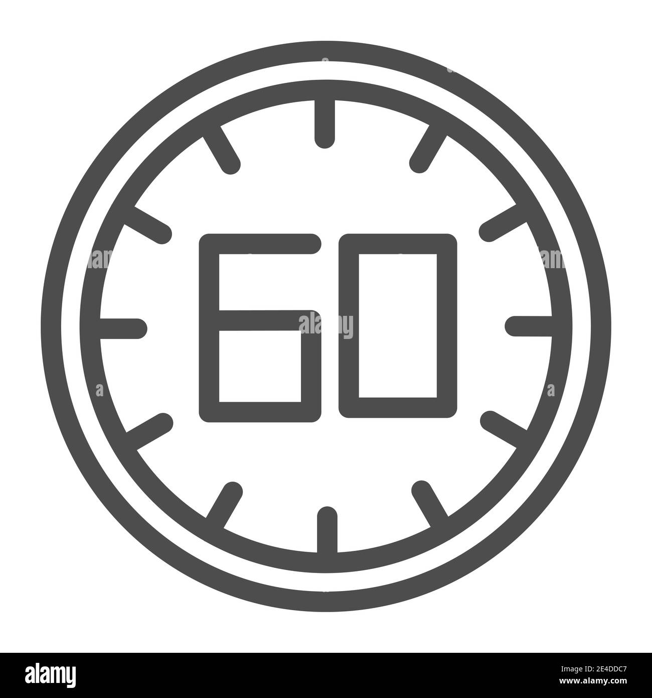 60 seconds line icon. 60 minutes time vector illustration isolated on  white. One hour outline style design, designed for web and app. Eps 10  Stock Vector Image & Art - Alamy