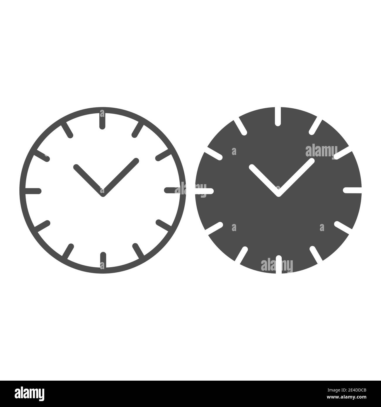 Clock line and glyph icon. Time vector illustration isolated on white ...