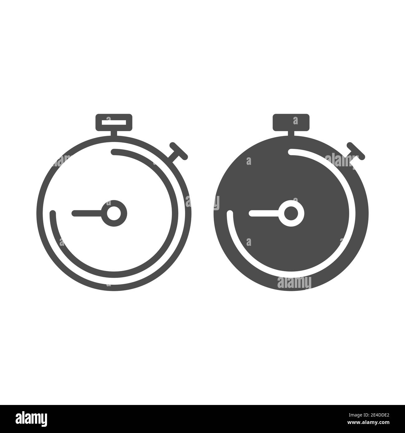 Stopwatch line and glyph icon. Timer time vector illustration isolated ...