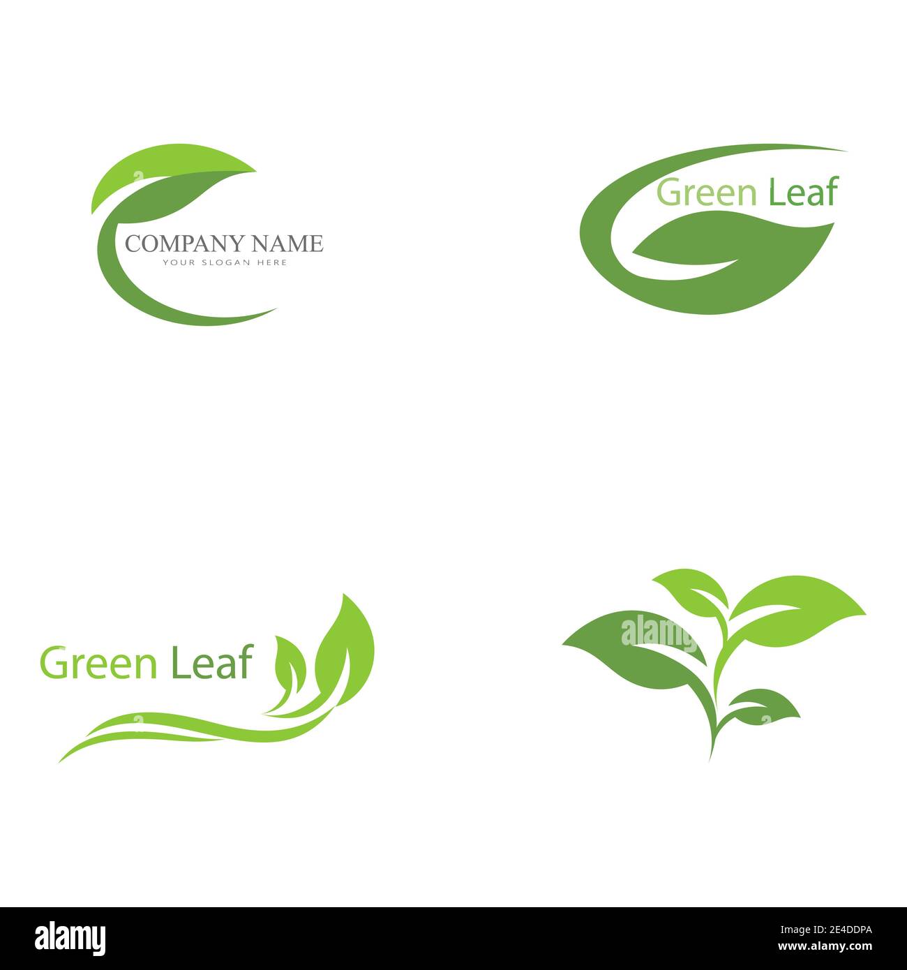 Set Leaf Logo Template vector symbol nature Stock Vector Image & Art ...