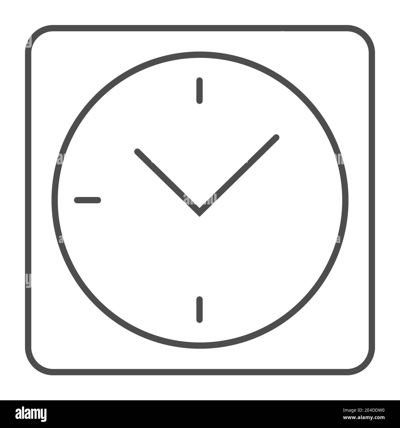 Square clock thin line icon. Desk watch vector illustration isolated on ...