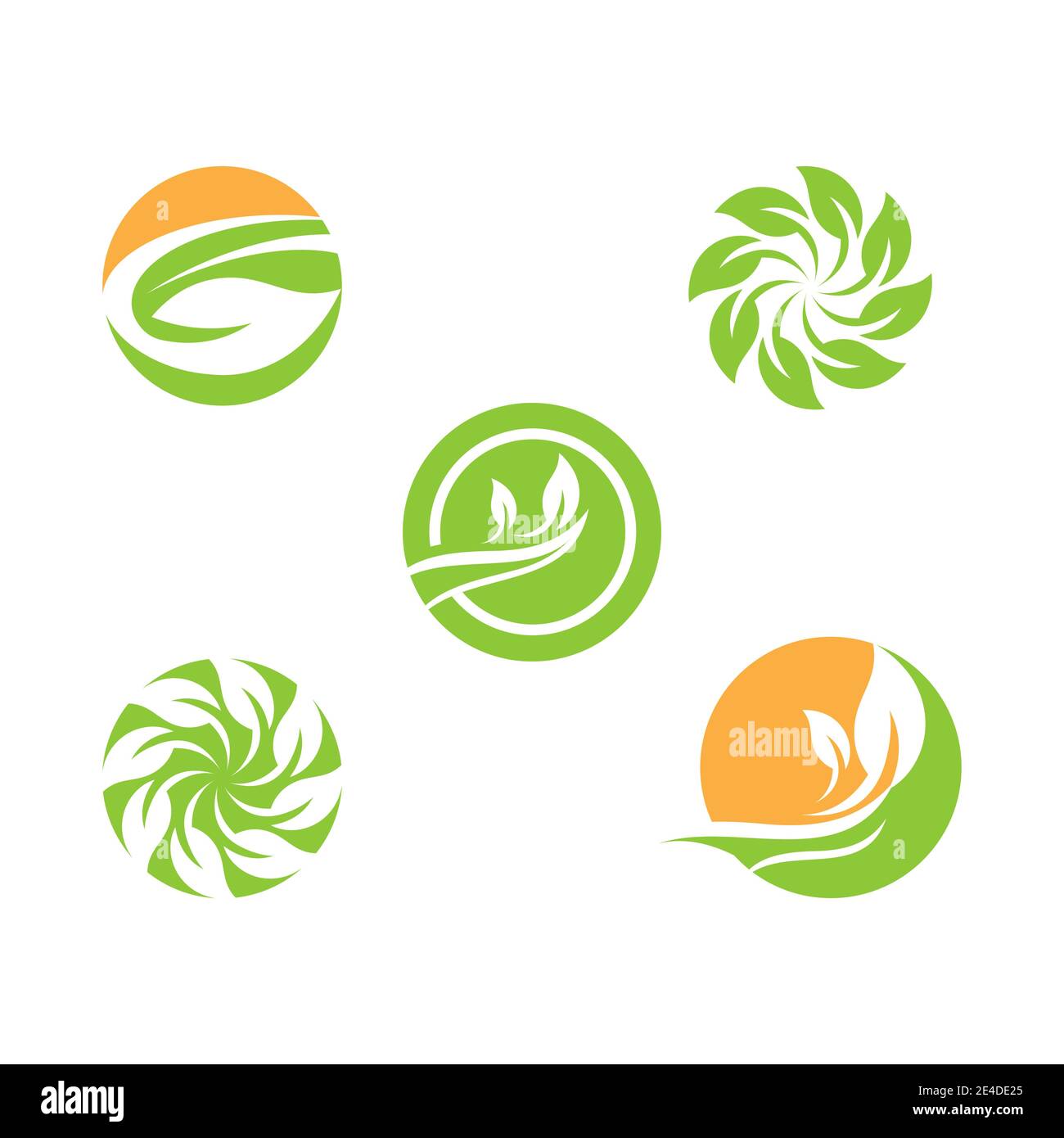 Set Leaf Logo Template vector symbol nature Stock Vector Image & Art ...