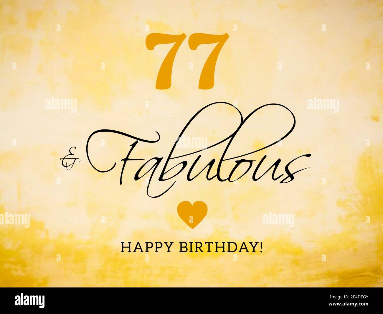 77th birthday card wishes illustration Stock Photo - Alamy