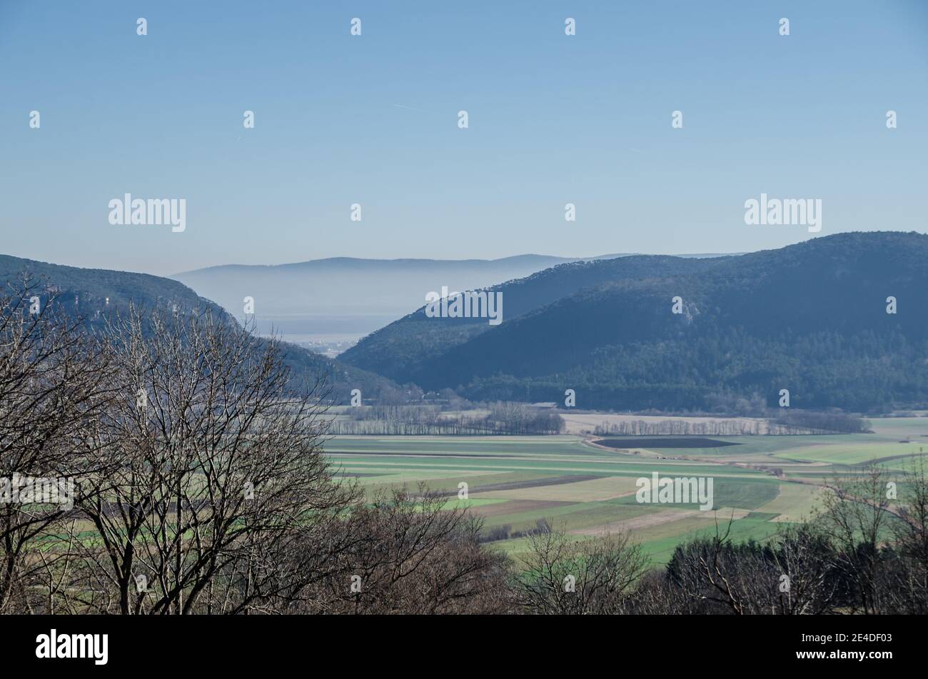 mountains and farsightedness with fog Stock Photo