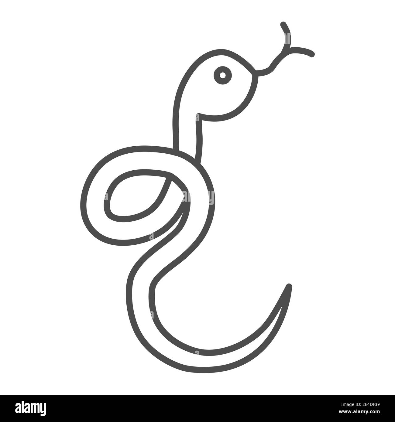 Snake thin line icon. Serpent web vector illustration isolated on white. Reptile outline style design, designed for web and app. Eps 10. Stock Vector