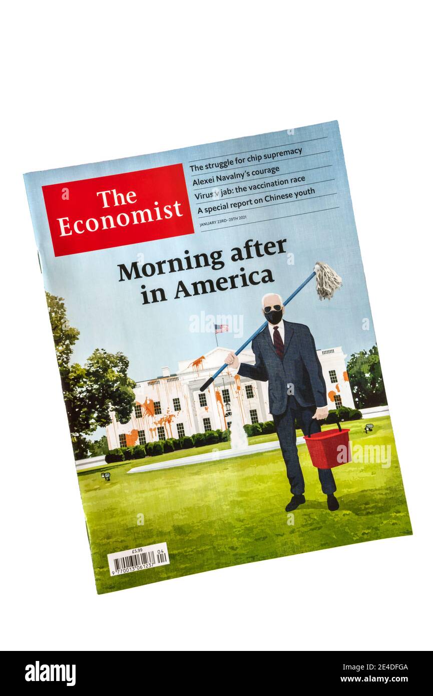 Front cover of The Economist after Joe Biden is elected the 46th President of the United States. Stock Photo
