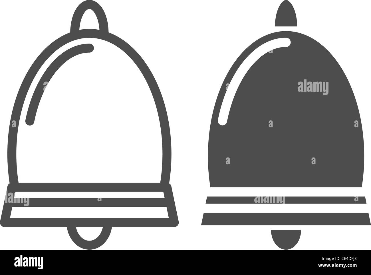 Notification line and glyph icon. Bell vector illustration isolated on ...