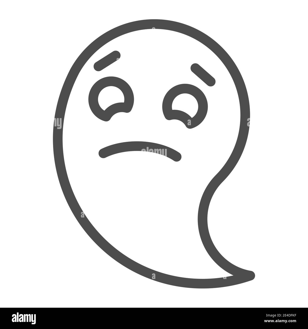 Sad ghost line icon. Halloween ghost vector illustration isolated on