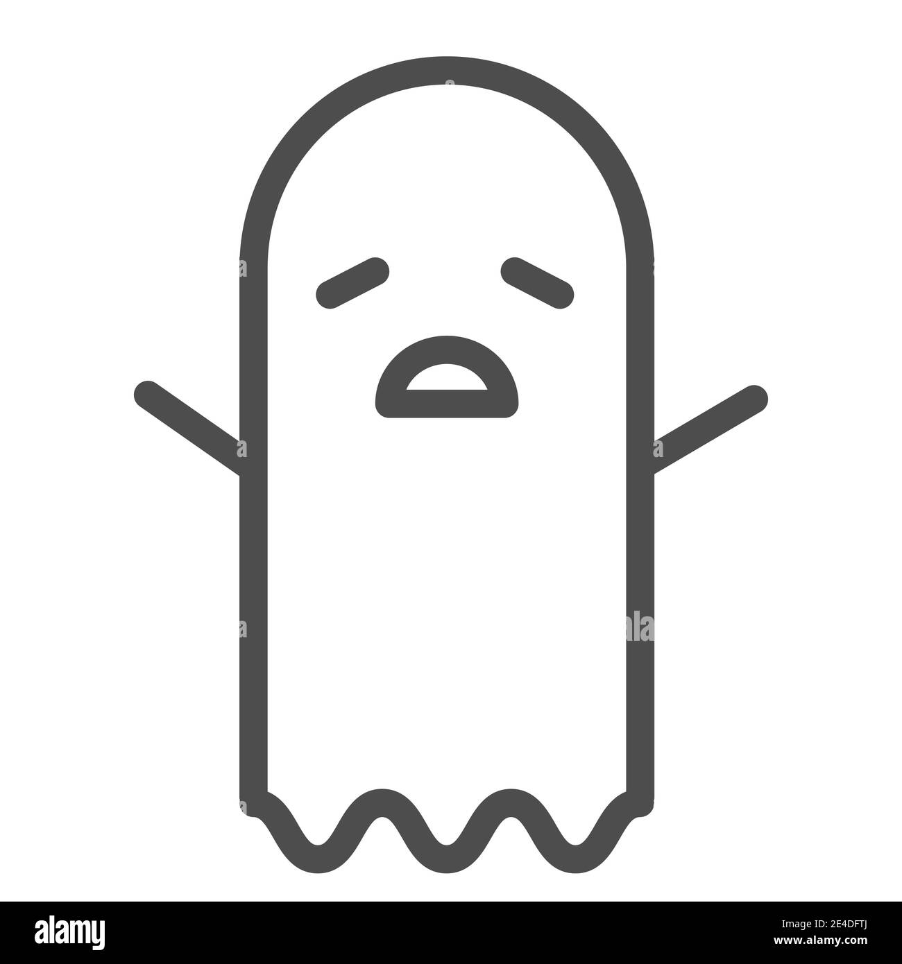 Spooky ghost line icon. Halloween ghost vector illustration isolated on