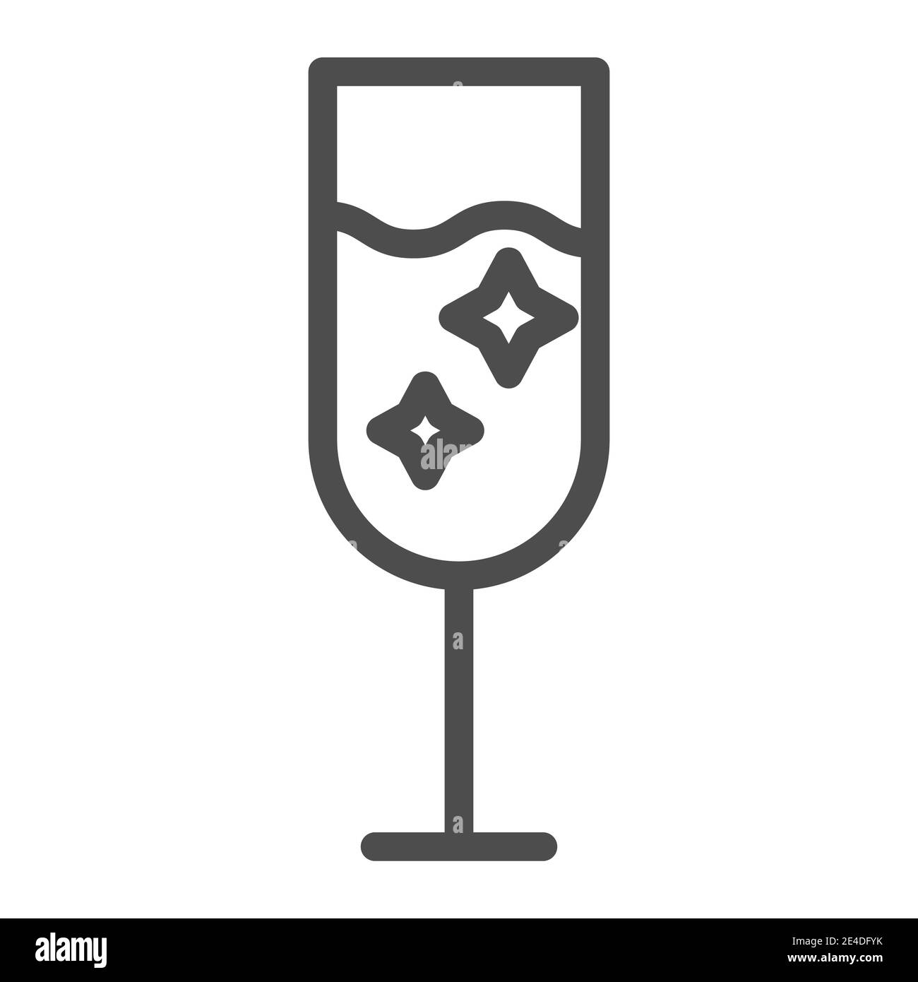 Champagne glass line icon. Glass of alcohol vector illustration