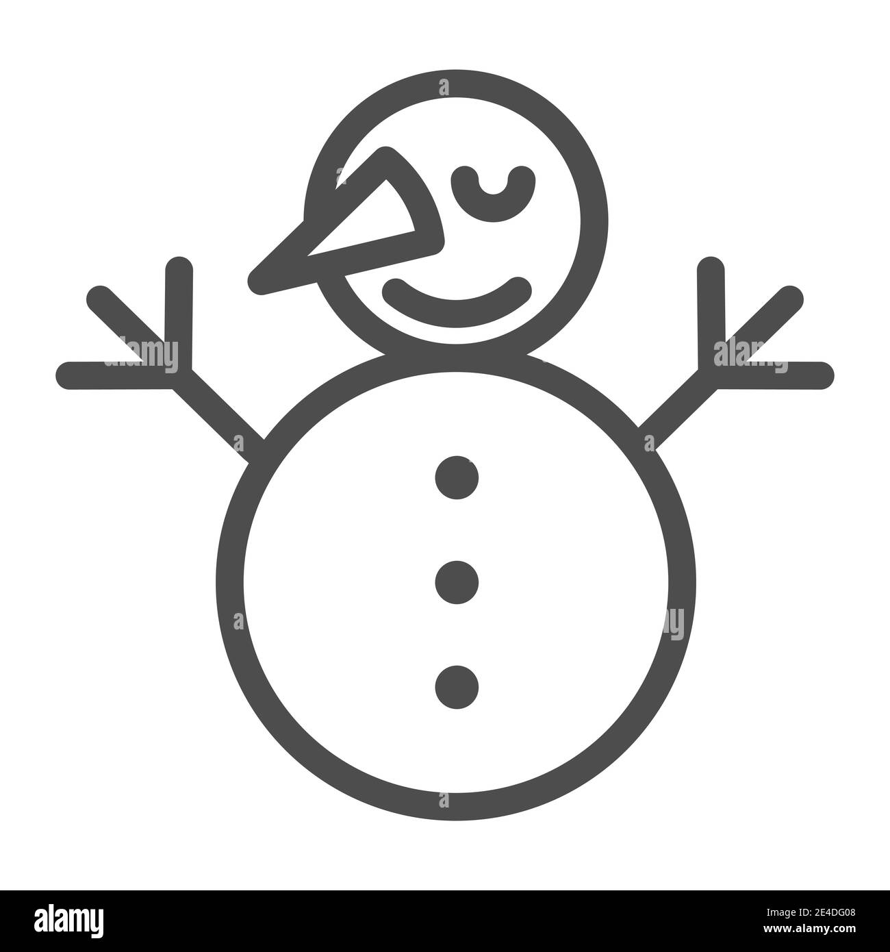 Snowman line icon. Snow vector illustration isolated on white. Smiling ...