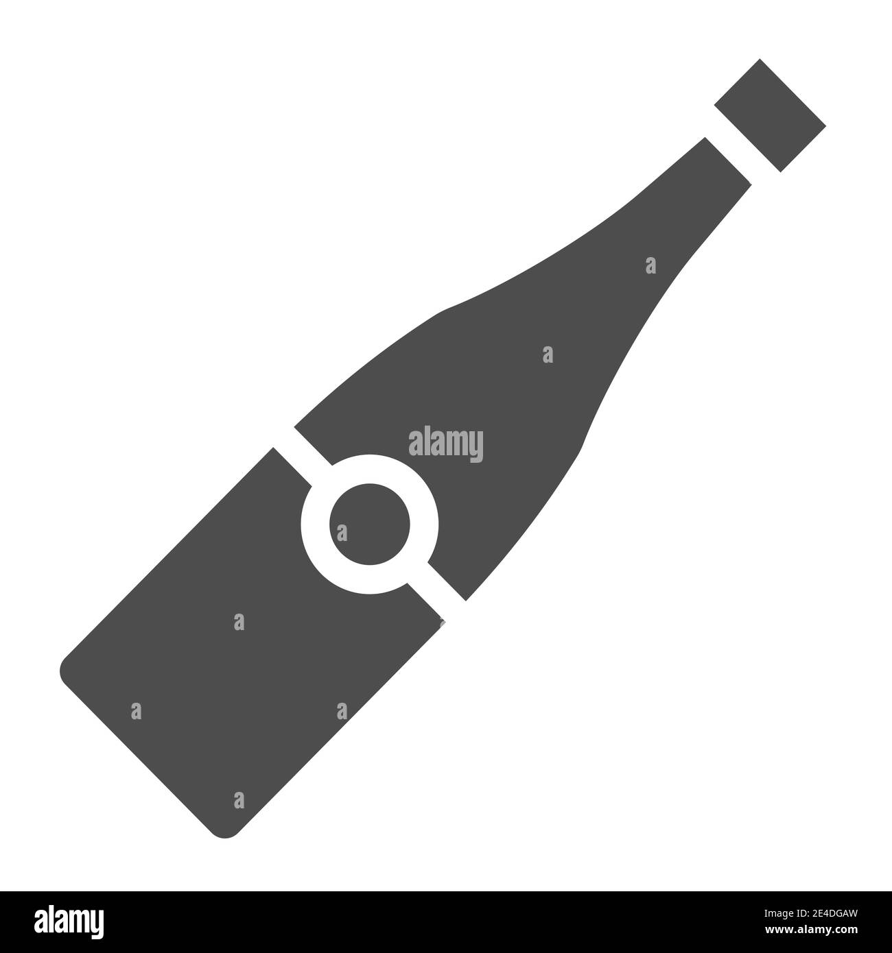 Champagne bottle solid icon. Alcohol vector illustration isolated on white. Wine glyph style design, designed for web and app. Eps 10. Stock Vector