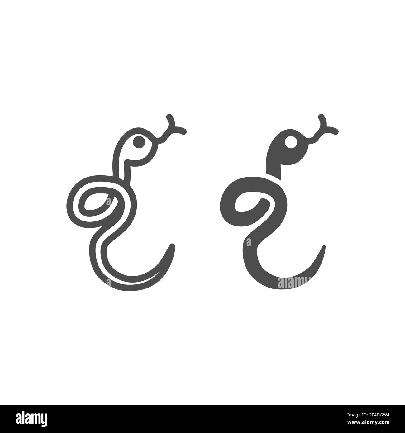Snake line and glyph icon. Serpent web vector illustration isolated on white. Reptile outline style design, designed for web and app. Eps 10. Stock Vector