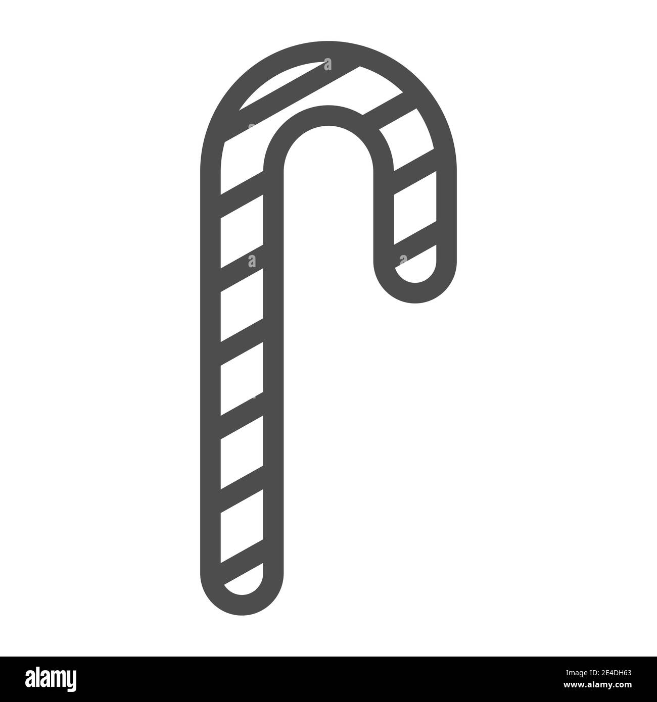 Candy cane line icon. Christmas candy vector illustration isolated on
