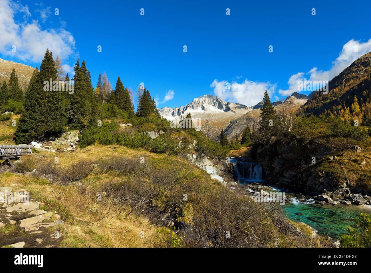 Peak of Care Alto (3462 m) in the National Park of Adamello Brenta seen from the Val di Fumo. Trentino Alto Adige, Italy Stock Photo