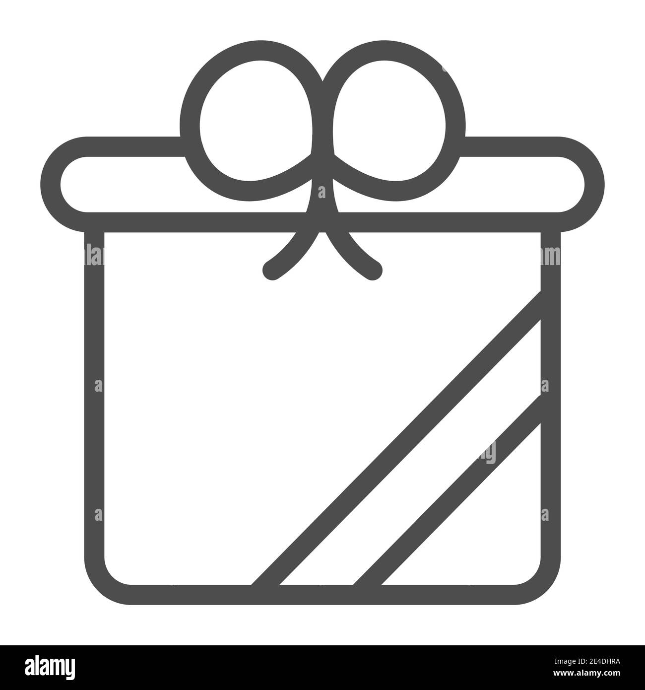 Gift box line icon. Present box vector illustration isolated on white. Xmas package outline style design, designed for web and app. Eps 10. Stock Vector