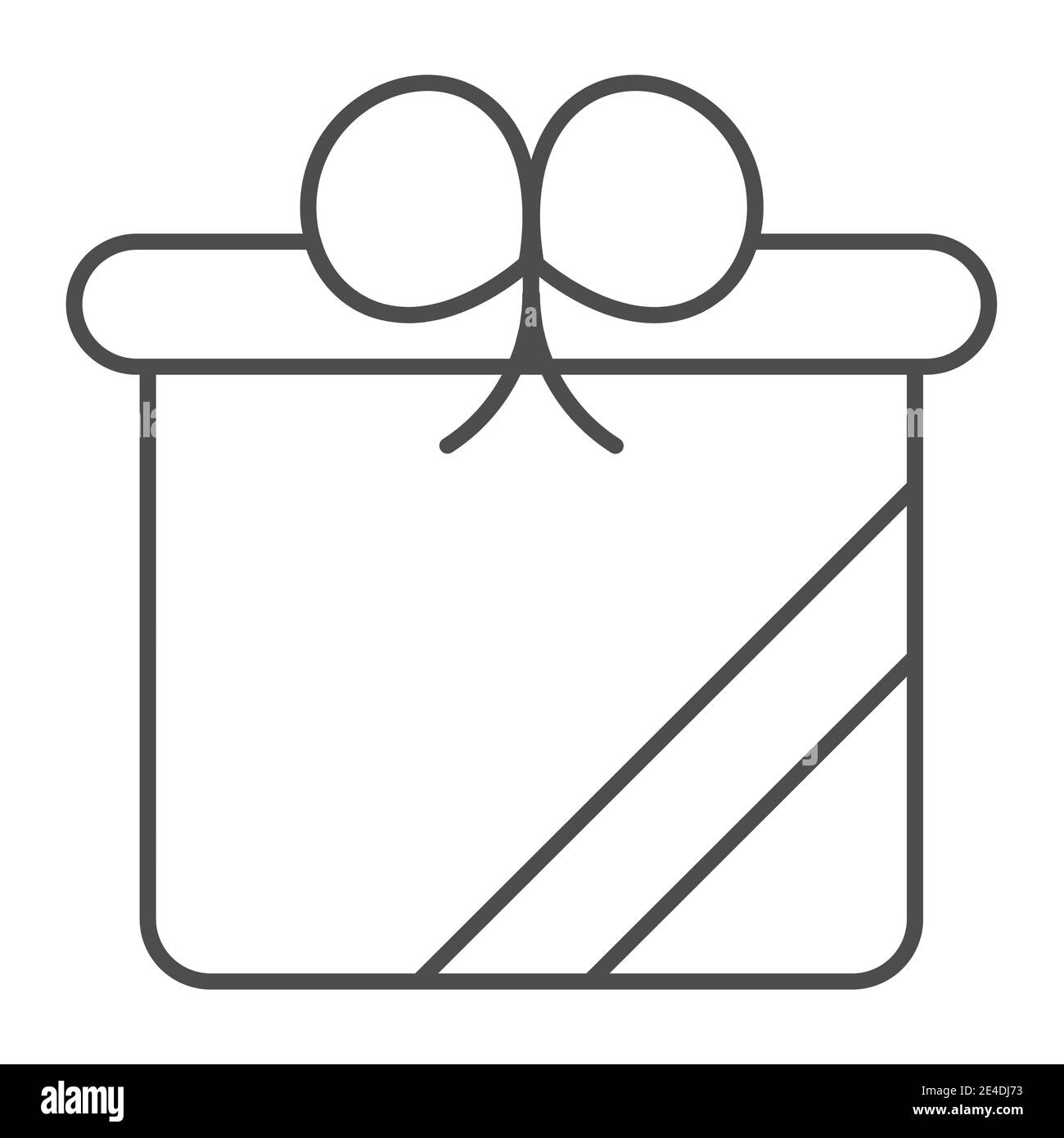 Gift box thin line icon. Present box vector illustration isolated on white. Xmas package outline style design, designed for web and app. Eps 10. Stock Vector