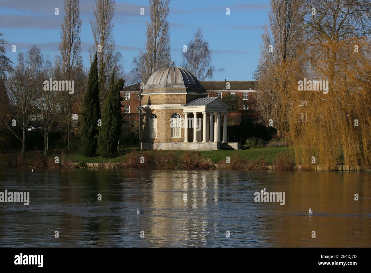 Garrick's Temple to Shakespeare, seen from Sadlers Ride, Hurst Park, East Molesey, Surrey, England, Great Britain, UK, Europe Stock Photo