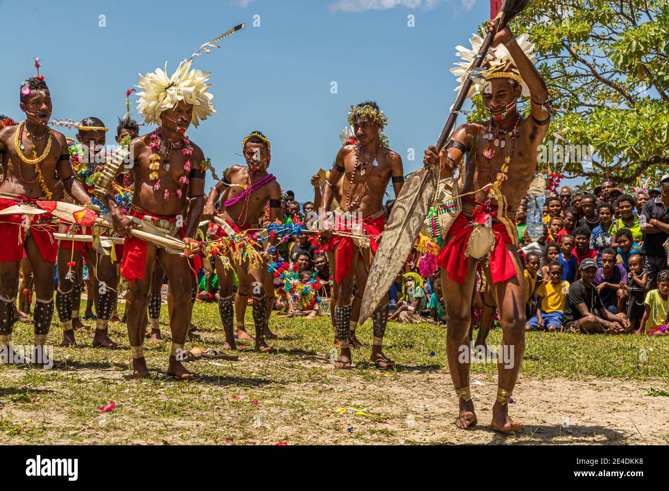 Traditional Milamala Dance of Trobriand Islands during the Festival of free Love, Kwebwaga, Papua New Guinea Stock Photo