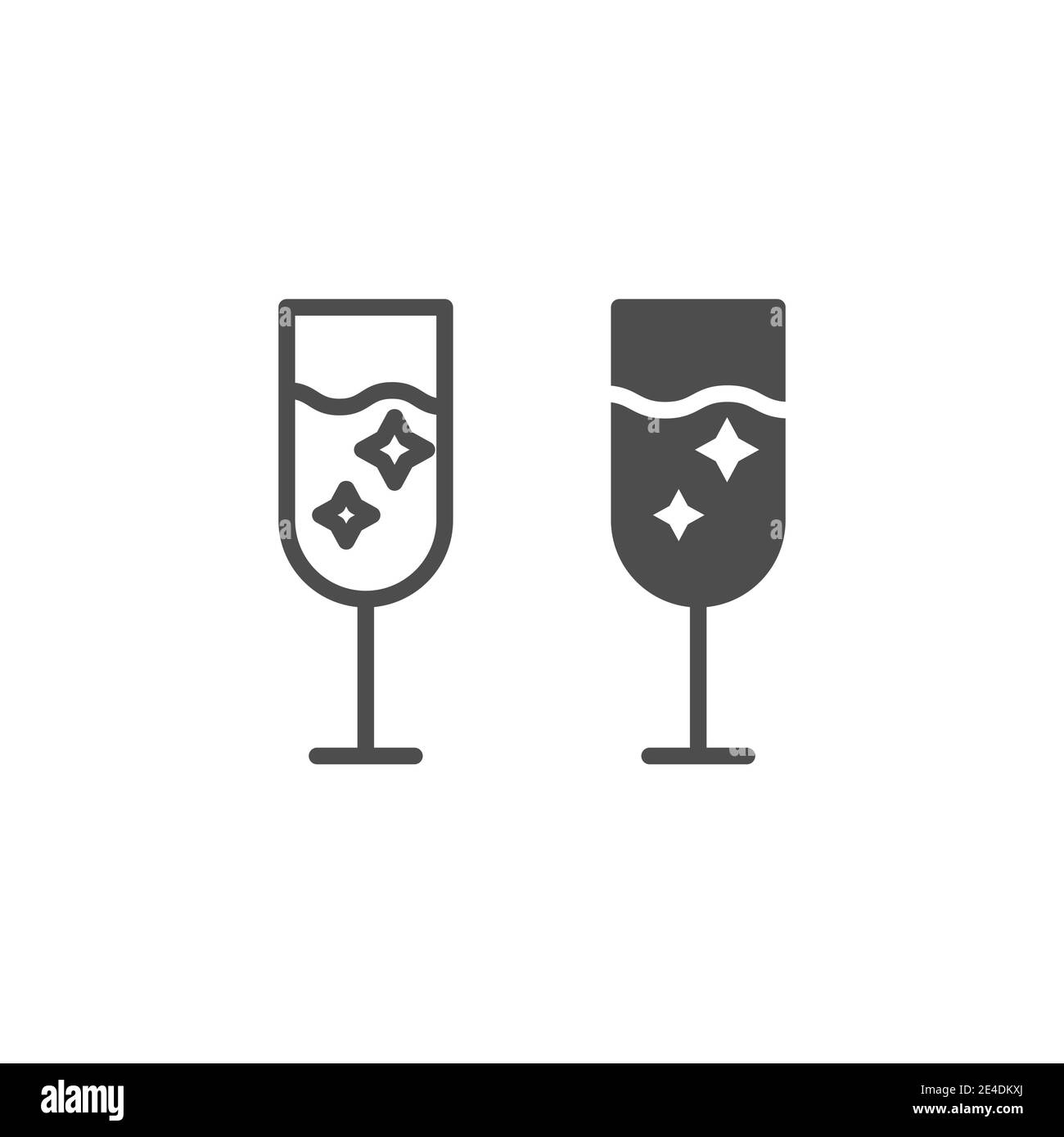 Champagne glass line and glyph icon. Glass of alcohol vector ...
