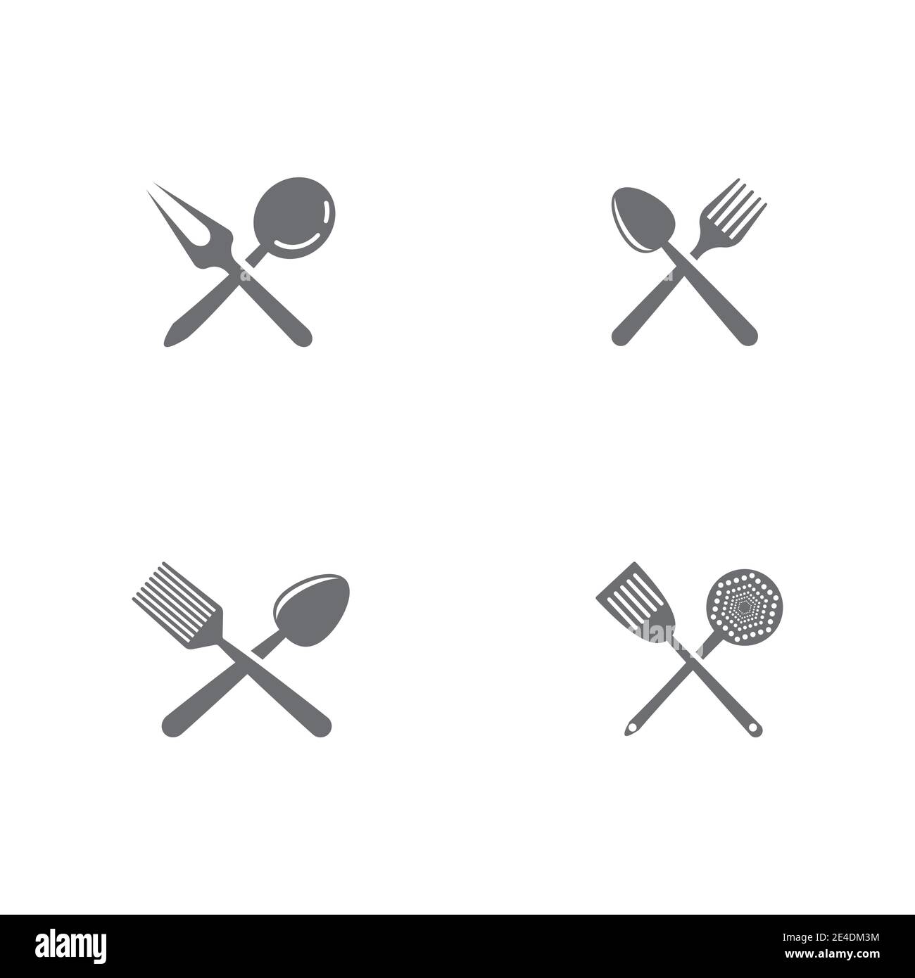 Set Kitchen icon cooking tools vector flat design Stock Vector