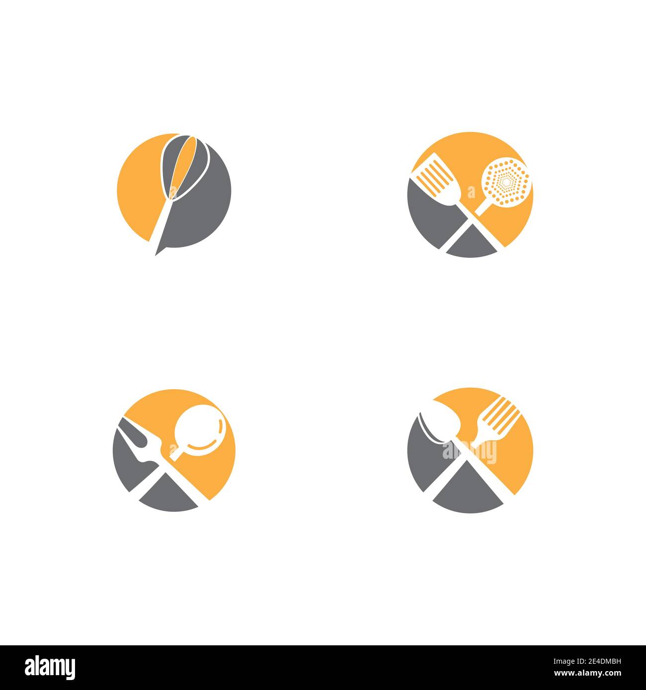 Set Kitchen icon cooking tools vector flat design Stock Vector