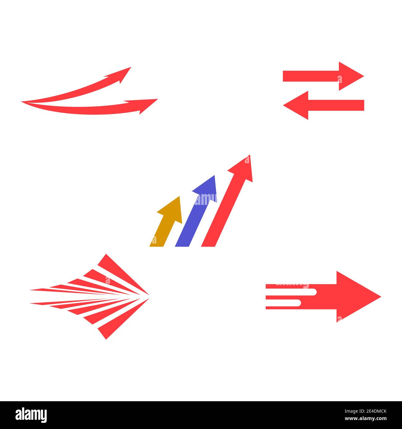 Set Arrow vector illustration icon Logo Template design Stock Vector