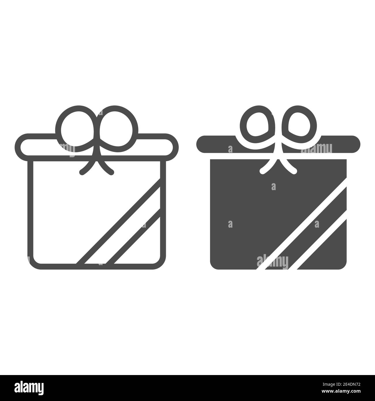 Gift box line and glyph icon. Present box vector illustration isolated on white. Xmas package outline style design, designed for web and app. Eps 10. Stock Vector