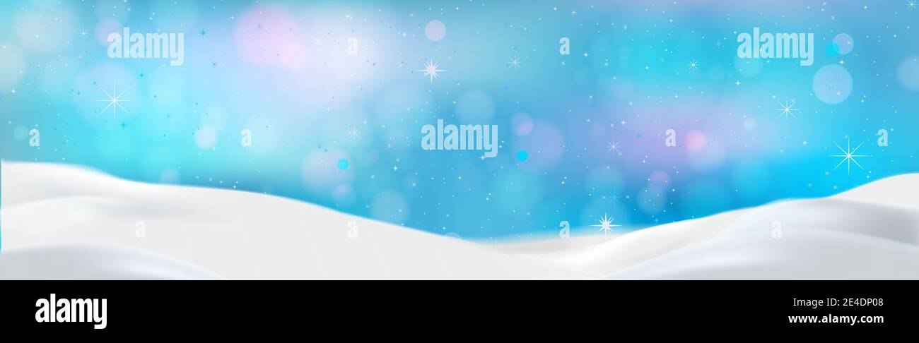 Snowdrifts on a background of blue sky with falling snow - illustration ...