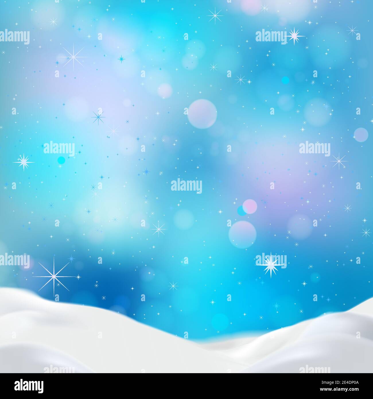 Snowdrifts on a background of blue sky with falling snow - illustration ...