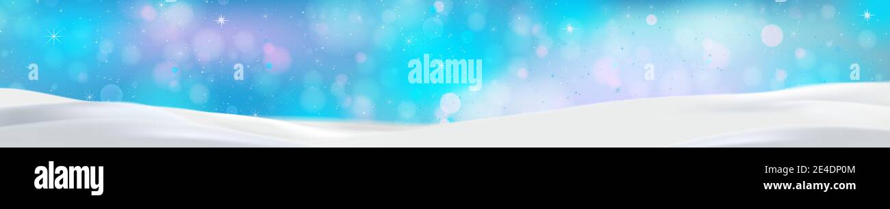 Snowdrifts on a background of blue sky with falling snow - illustration ...
