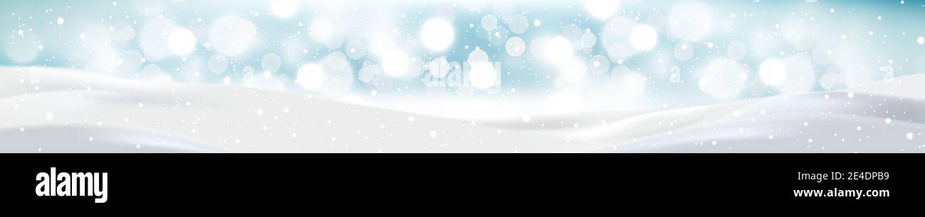Snowdrifts on a background of blue sky with falling snow - illustration ...