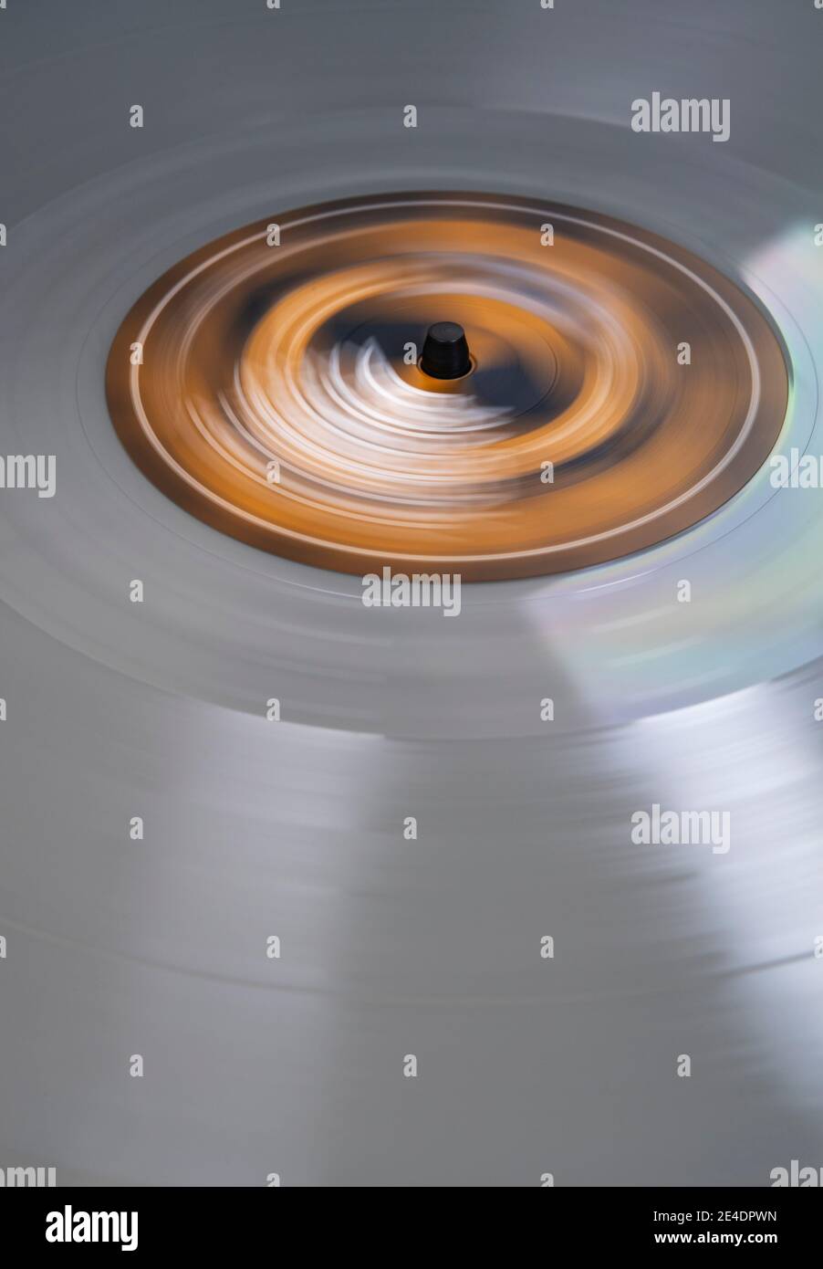 Detail of a spinning vinyl record Stock Photo